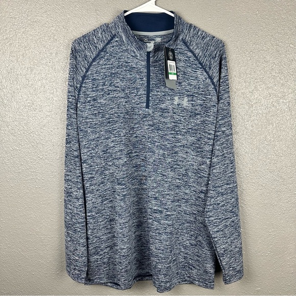 Under Armour UA Tech 1/4 Zip Pullover Men’s Large Blue 1242220 Long Sleeve - Picture 1 of 12